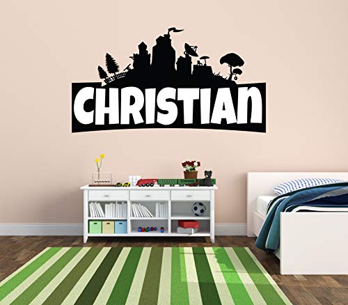 Product Cover Custom Name Wall Decal - Famous Game - Wall Decal for Home Bedroom Nursery Playroom Decoration (Wide 15