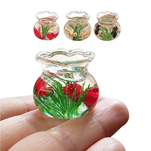 Product Cover DICPOLIA Toys Relax Dollhouse Decoration,Mini Resin Miniature Fish Tank Accessory Toy for 1/6 1/12 (Red)