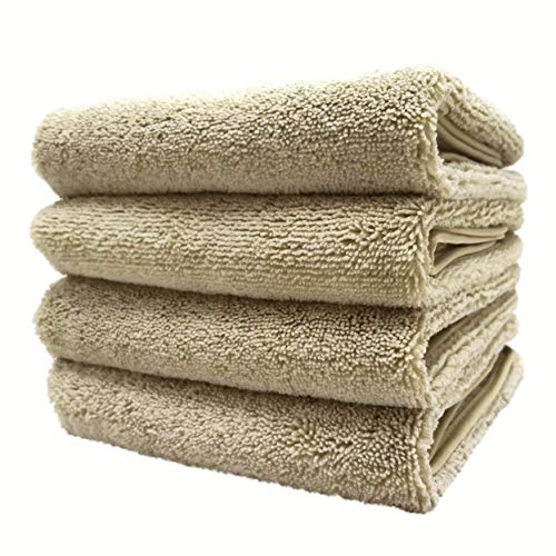 Product Cover Polyte Premium Quick Dry Lint Free Microfiber Hand Towel, 16 x 30 in, Set of 4 (Beige)