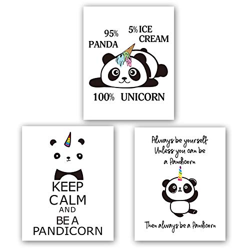 Product Cover Homdeco Unicorn Panda Art Print Set of 3 (8