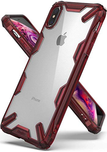 Product Cover Ringke Fusion-X Compatible with iPhone Xs Max Case Ergonomic Transparent Military Drop Tested Defense Hard PC Back TPU Bumper Impact Resistant Cover for iPhone Xs Max 6.5 inch (2018) - Ruby Red