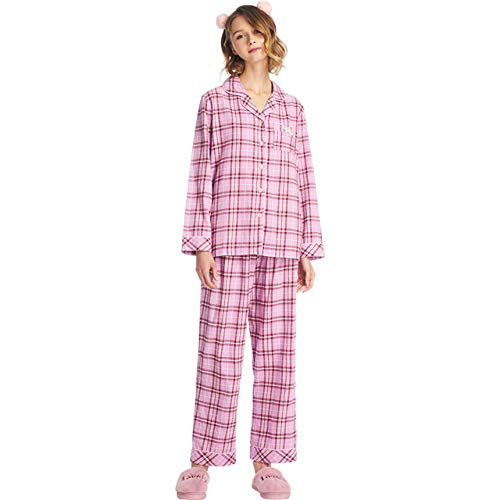 Product Cover SANQIANG Women's Plaid Long Sleeves Sleepwear Soft Button-Down PJ Set with Pants Women's Christmas Pajamas