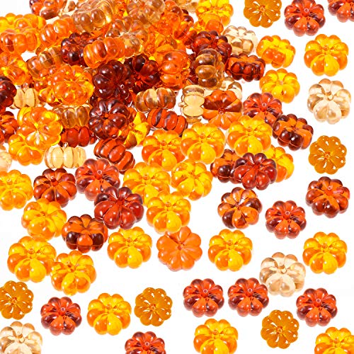 Product Cover Tatuo 110 Pieces Mini Pumpkins Acrylic Pumpkin Table Scatters for Halloween Thanksgiving Decoration
