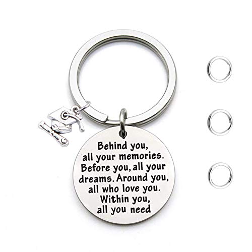 Product Cover FEELMEM Graduation Gifts Behind You All Memories Before You All Your Dream Graduation Keychain Inspirational Graduates Gifts 2019, 2020 (Graduation Gift)