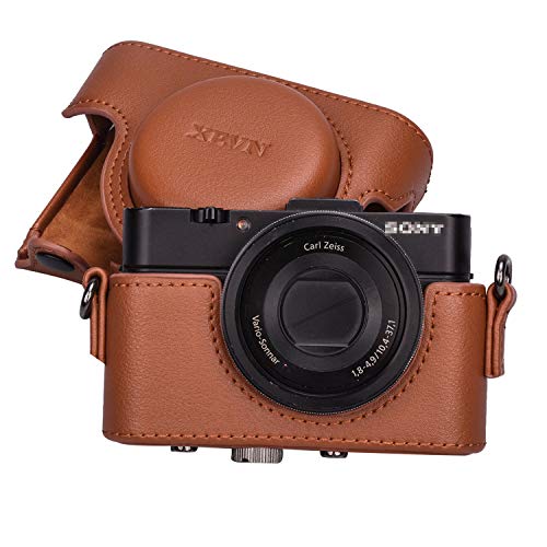 Product Cover XEVN for Sony rx100 case,for Sony rx100 vi case,dsc-rx100 Mark ii,dsc-rx100 iii.dsc-rx100 iv,dsc-rx100 v RX100 VII m6 5a m3 Protective Leather Camera Case Bag with Camera Shoulder Strap