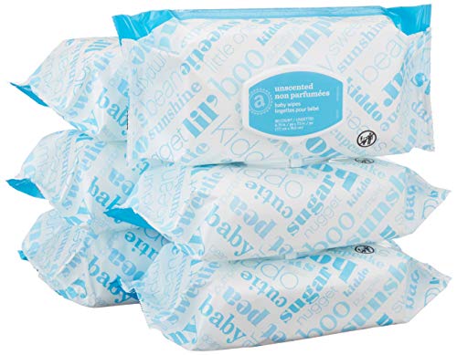 Product Cover Amazon Elements Baby Wipes, Unscented, 480 Count, Flip-Top Packs
