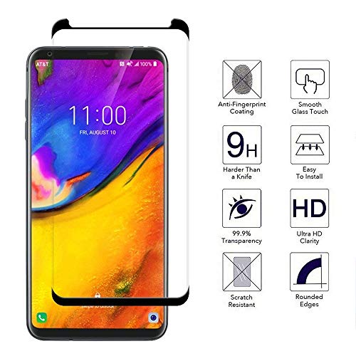 Product Cover LG V35 ThinQ Tempered Glass Screen Protector-[2 Pack][3D Curved][Anti-Scratch] 9H Hardness Tempered Glass Screen Protector High Clear Film for LG V35 ThinQ