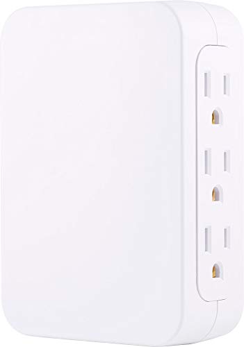 Product Cover GE Pro 5 Grounded Outlet Wall Tap Surge Protector, 2 USB Ports, Side-Access Outlets, 2.4A Dual USB Ports, 860 Joule Surge Protection, Automatic Shutdown Technology, White, 39670