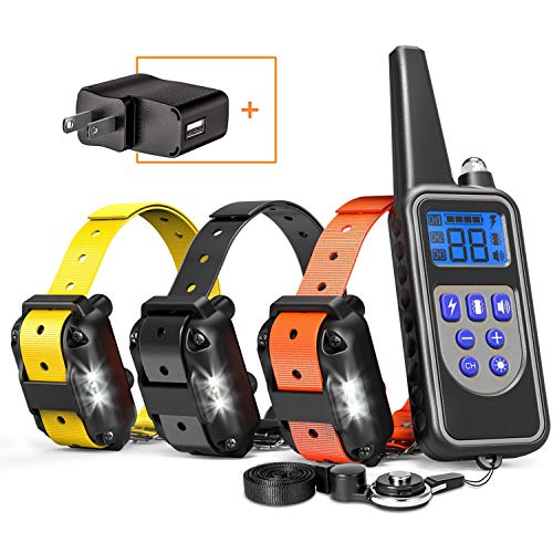 Product Cover Cambond Dog Training Collar for 3 Dogs, 2600ft Range Dog Shock Collar with Remote Waterproof Electronic Dog Collar for Medium and Large Dogs with 4 Training Modes Light Shock Vibration Beep