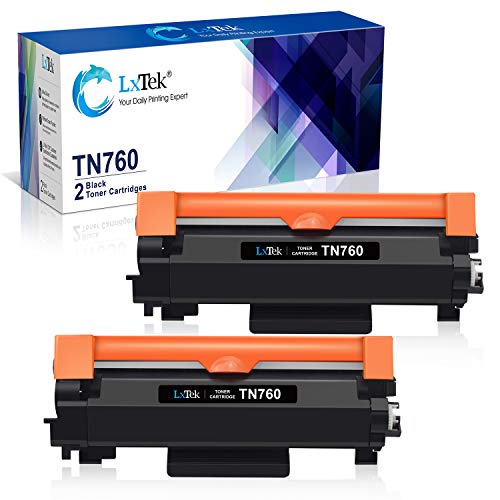 Product Cover LxTek Compatible Toner Cartridge Replacement for Brother TN760 TN 760 TN730 to use with HL-L2350DW DCP-L2550DW MFC-L2710DW HL-L2395DW MFC-L2750DW HL-L2370DW HL-L2390DW Printer (Black, 2-Pack)