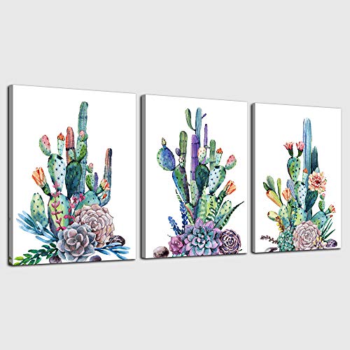 Product Cover Canvas Art Simple Life Green Cactus Desert Plant Painting Wall Art Decor 12