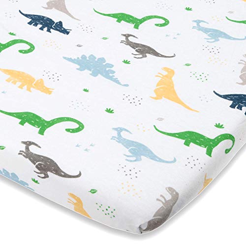 Product Cover Dinosaur Fitted Pack and Play Playard Sheets Compatible with Graco Pack n Play, Chicco, Guava Lotus and Other Playpen, Play Yards, Portable and Mini Cribs