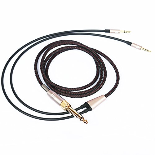 Product Cover NEW NEOMUSICIA Replacement Cable Compatible with Hifiman HE4XX, HE-400i (The Latest Version with Both 3.5mm Plug) Headphones 3.5mm / 6.35mm to Dual 3.5mm Jack Male Cord 1.2m/4ft