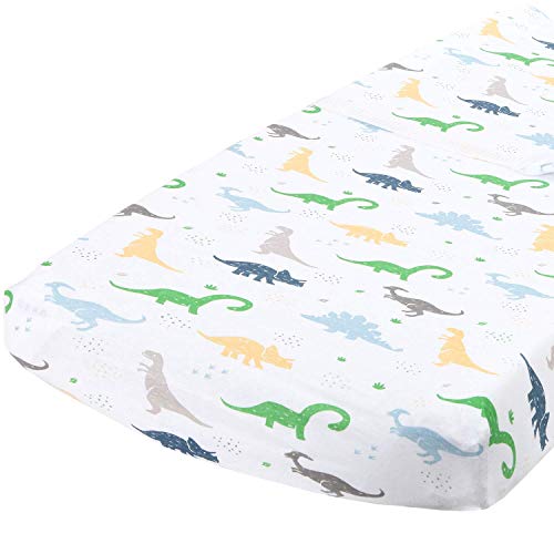 Product Cover Changing Pad Cover by Cuddly Cubs | Ultra Soft Jersey Cotton Changing Table Cover Cradle Sheets 16x32 inches for Baby Girl and Boy | Dinosaur Change Table Sheets