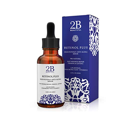 Product Cover Natural Anti-Aging Retinol Serum 2.5% - Medical Strength Anti Wrinkle Moisturizer Gel w/Organic Hyaluronic Acid & Vitamins + Fights Acne & Blemishes 1 oz