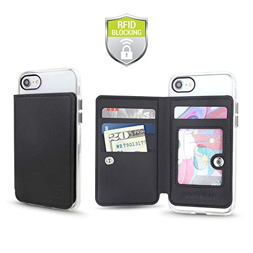 Product Cover Cell Phone Wallet for Back of Phone, Stick On Wallet Credit Card ID Holder with RFID Protection Compatible with iPhone, Galaxy & Most Smartphones and Cases
