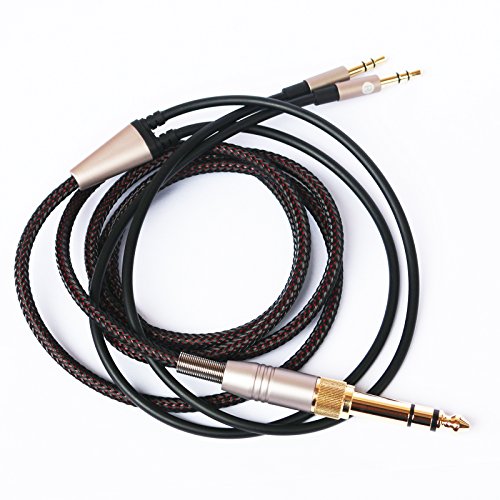 Product Cover NEW NEOMUSICIA Replacement Cable Compatible with Hifiman HE4XX, HE-400i (The Latest Version with Both 3.5mm Plug) Headphones 3.5mm / 6.35mm to Dual 3.5mm Jack Male Cord 3meters/9.9ft