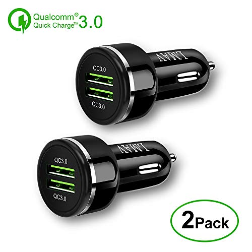 Product Cover Car Charger,Quick Charge 3.0,48W 6A Dual QC3.0 USB Fast Car Charger Adapter Compatible for Galaxy S10+ Note 9, iPhone Xs Max iPad,Pixel 3XL and More 2Pack.