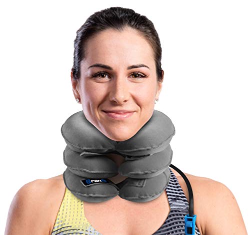 Product Cover Cervical Neck Traction Device and Collar Brace by BRANFIT, Inflatable and Adjustable USA Designed Neck Support & Stretcher is Ideal for Spine Alignment and Chronic Neck Pain Relief