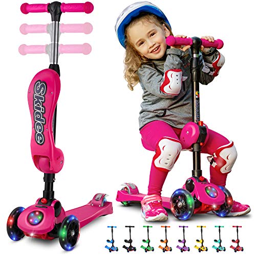 Product Cover S SKIDEE 3 Wheel Kick Scooter With Folding Seat (Pink)