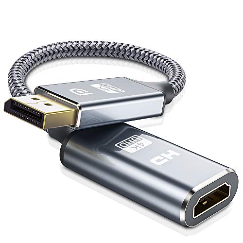 Product Cover DisplayPort to HDMI Adapter, Capshi 4K DP Display Port to HDMI Converter Male to Female Gold-Plated DP to HDMI Adapter Compatible with HP, HDTV, ThinkPad, Monitor, Projector, Desktop- Grey