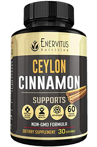 Product Cover Extra Strength Ceylon Cinnamon Capsules True Organic Ceylon Cinnamon Supplement - Supports Healthy Blood Sugar, Joint Support, Anti-inflammatory & Antioxidant-True Srilanka Cinnamon, 60 Count.