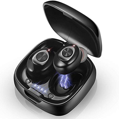 Product Cover Wireless Earbuds, Wireless Headphones Bluetooth 5.0, 6D Stereo Sound, Clear Binaural Call, 24H Playtime Charging Case, Noise Cancelling Mini TWS Earbuds, Sweatproof for iPhone & Android Gym Sport