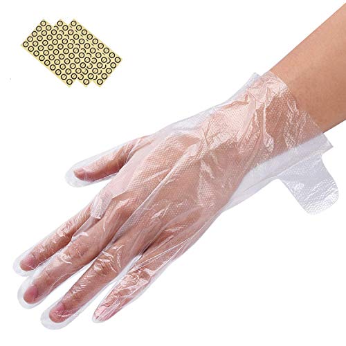 Product Cover Noverlife 200PCS Clear Plastic Paraffin Wax Hand Liners, Hot Spa Wax Bath Protector Mittens, Hand Protective Disposable Gloves for Manicure Pedicure Salon Hair Dye