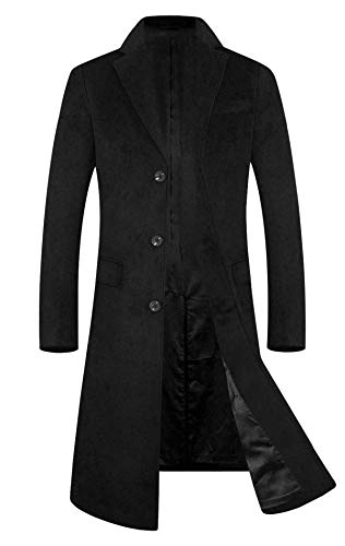 Product Cover Men's Trench Coat 80% Wool Content French Long Jacket Winter Business Top Coat