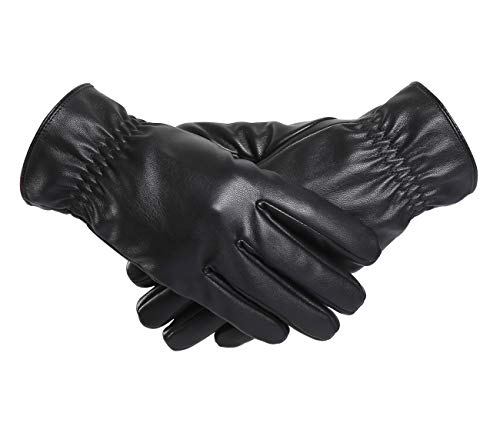 Product Cover BOTINDO Touchscreen Leather Gloves, Lined Winter Driving Gloves for Men