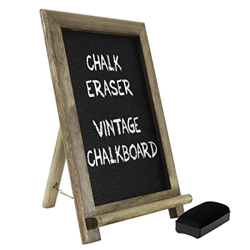 Product Cover SUPVOX Mini Vintage Chalkboard with Standing Wood Frame Blackboard and Support