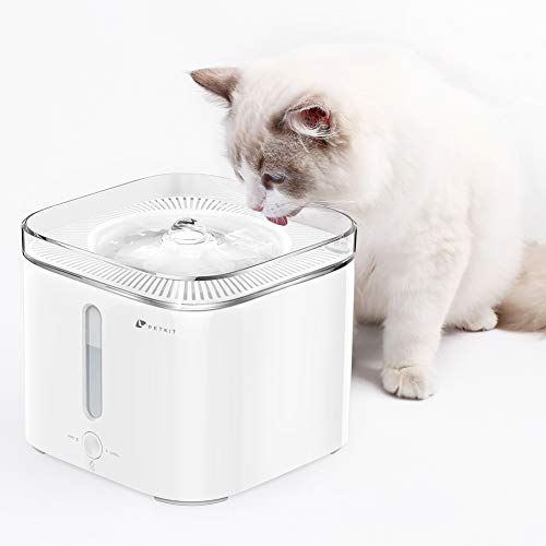 Product Cover PETKIT Cat Water Fountain 68oz/2L Automatic Pet Water Fountain Super Quiet Auto Power-Off Cat Water Dispenser, Dual Working Mode LED Indicator Light Dog Water Fountain Bowl, Reddot Design Winner