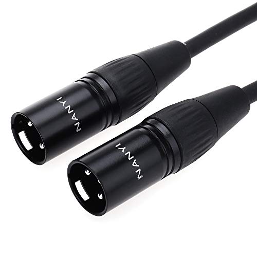 Product Cover NANYI Microphone Cable XLR to XLR Patch Cables, 3-Pin XLR Male to Male mic Cable DMX Cable Patch Cords with Oxygen-Free Copper, 1.6Feet