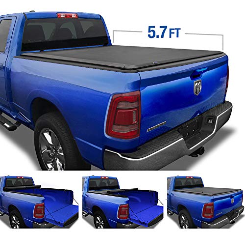 Product Cover Tyger Auto T1 Roll Up Truck Tonneau Cover TG-BC1D9046 Works with 2019 1500 New Body Style | Without Ram Box | Fleetside 5.7' Bed