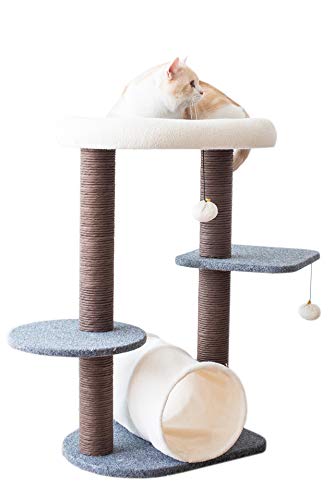 Product Cover PetPals Cat Tree Cat Tower for Activity with Tunnel and Toy Ball, Gray