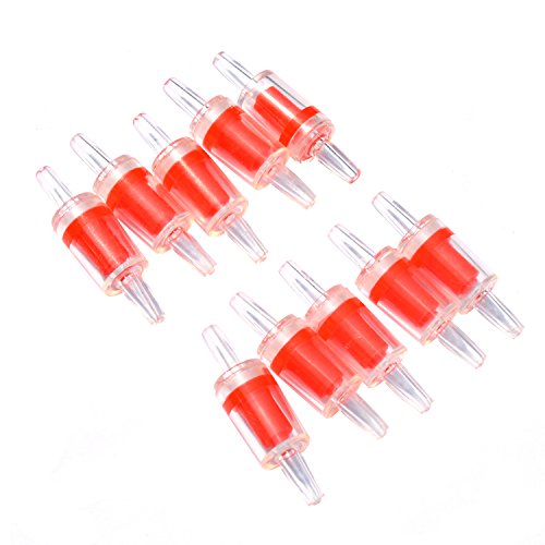Product Cover Pawfly 10 PCS Aquarium Air Pump Check Valves Red Clear Plastic One Way Non-Return Check Valve for Fish Tank