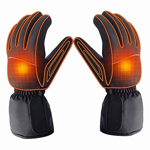Product Cover Z-YQL Battery Powered Rechargeable Heated Gloves for Men/Women, Waterproof Insulated Electric Heating Thermal Gloves for Winter Warmer Outdoor Camping Hiking Hunting