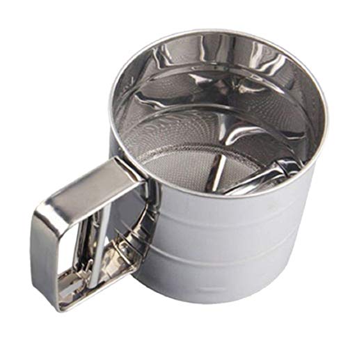 Product Cover SYGA Sieve Cup Manual Sifter Powder Sieve Flour Sifter Sieve Tool Made of Stainless Steel for Powder screening