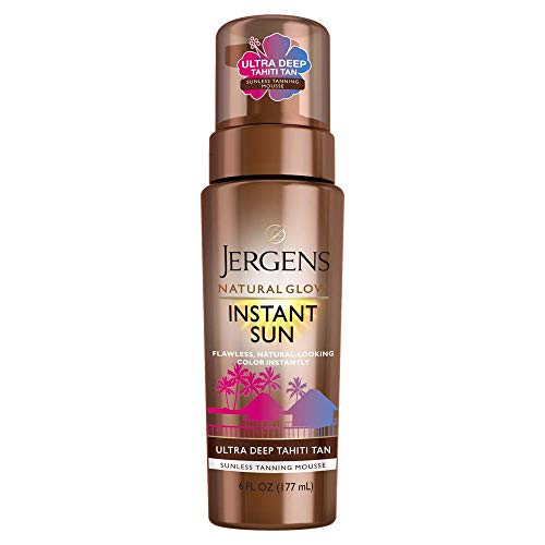 Product Cover Jergens Natural Glow Instant Sun Body Mousse, Ultra Deep Tahiti Tan, 6 Ounce Sunless Self-tanner, for a Natural-looking Tan