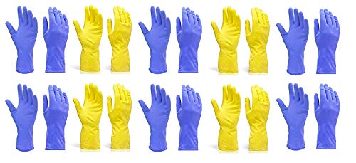 Product Cover DeoDap Rubber Hand Gloves Reusable Washing Cleaning Kitchen Garden (Color May Vary) (Medium, 10 Pairs)