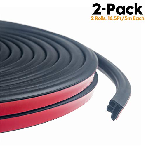 Product Cover CloudBuyer Car Weather Stripping,Universal Self Adhesive Auto Door Rubber Draft Seal Strip,Car Window Door Engine Cover Noise Insulation(47/100 Inch Wide X 2/5 Inch Thick X 33 Feet Long)