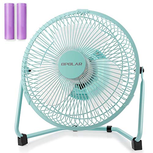 Product Cover OPOLAR 9 Inch USB Rechargeable Desk Fan with 6700mAh Capacity, Long Working Time, Good Airflow,Whisper Quiet, Two Settings, Personal Cooling Fan for Home & Office & Hurricane & Camping-Blue