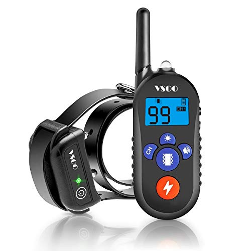 Product Cover VSOO Dog Training Collar PES002, 100% Waterproof and Rechargeable Dog Shock Collar 330 Yards Remote with Beep/Vibration/Electric Shock Modes E-Collar for Small Medium Large Dogs