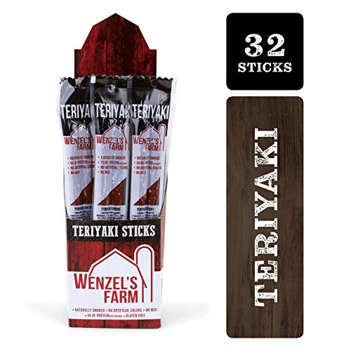 Product Cover Wenzel's Farm Teriyaki Sticks │Snack Sticks │ Flavorful, Naturally Smoked │ High Protein, Low Carb │ No MSG, Fillers, Binders, Artificial Colors │ Gluten Free ([32] Sticks)