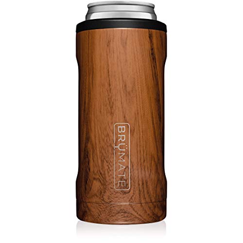 Product Cover BrüMate Hopsulator Slim Double-walled Stainless Steel Insulated Can Cooler for 12 Oz Slim Cans (Walnut)