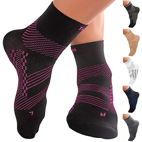 Product Cover TechWare Pro Ankle Brace Compression Socks - Plantar Fasciitis Pain Relief Sock with Arch Support. Foot Sleeve Relieves Achilles Tendonitis & Heel Pain. Women & Men. Everyday Use & Injury Recovery.