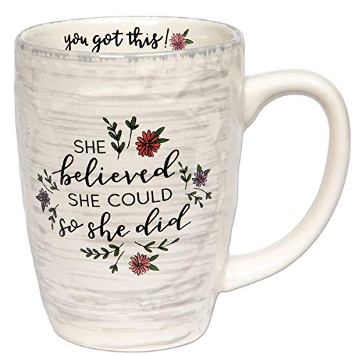 Product Cover Brownlow Gifts Simple Inspirations Ceramic Coffee Mug, She Believed She Could