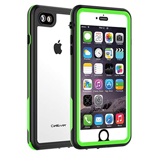 Product Cover CellEver iPhone 7/8 Waterproof Case Shockproof IP68 Certified SandProof Snowproof Full Body Protective Clear Transparent Cover Fits Apple iPhone 7 / iPhone 8 (4.7 Inch) KZ Lime Green