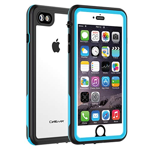 Product Cover CellEver iPhone 7/8 Waterproof Case Shockproof IP68 Certified SandProof Snowproof Full Body Protective Clear Transparent Cover Fits Apple iPhone 7 / iPhone 8 (4.7 Inch) KZ Sky Blue