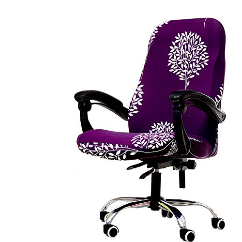 Product Cover Deisy Dee Computer Office Chair Covers for Stretch Rotating Mid Back Chair Slipcovers Cover ONLY Chair Covers C162 (Purple Tree)